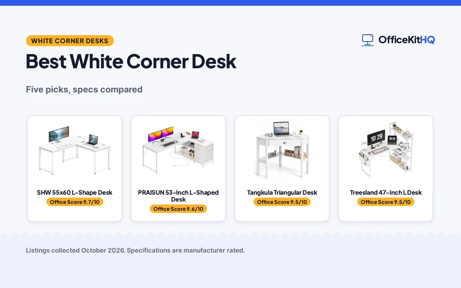 Best White Corner Desk (2026): 5 Desks Compared