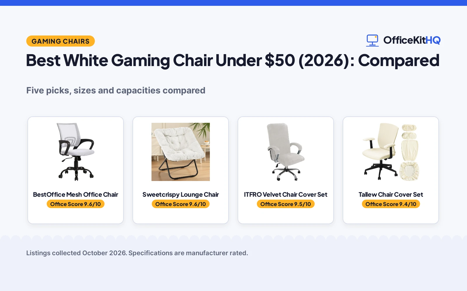 Best White Gaming Chair Under $50 (2026): Compared
