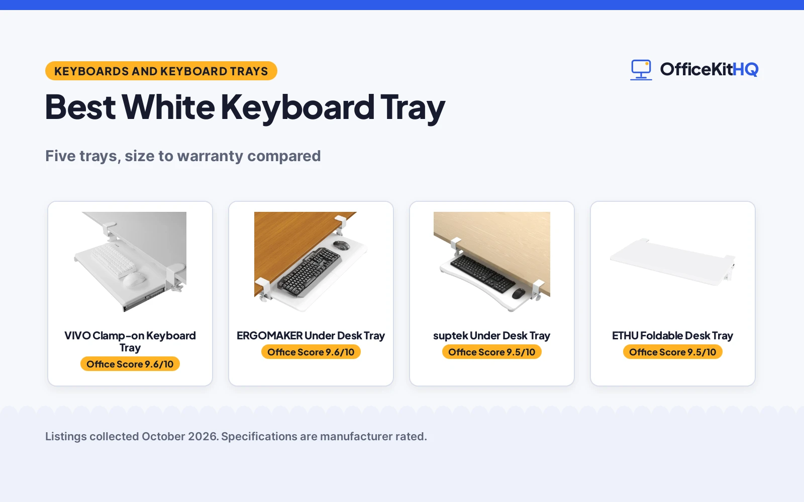 Best White Keyboard Tray (2026): 5 Trays Compared
