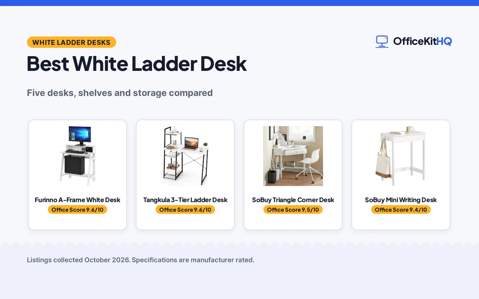 Best White Ladder Desk (2026): 5 Desks Compared