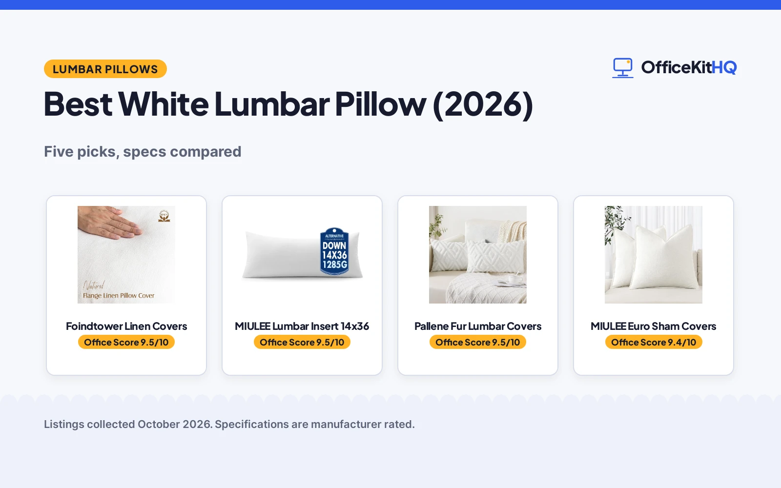 Best White Lumbar Pillow (2026): 5 Picks Compared