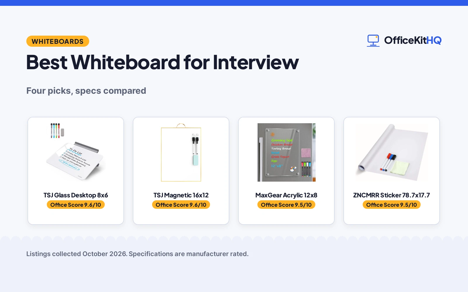 Best Whiteboard for Interview (2026): 4 Compared