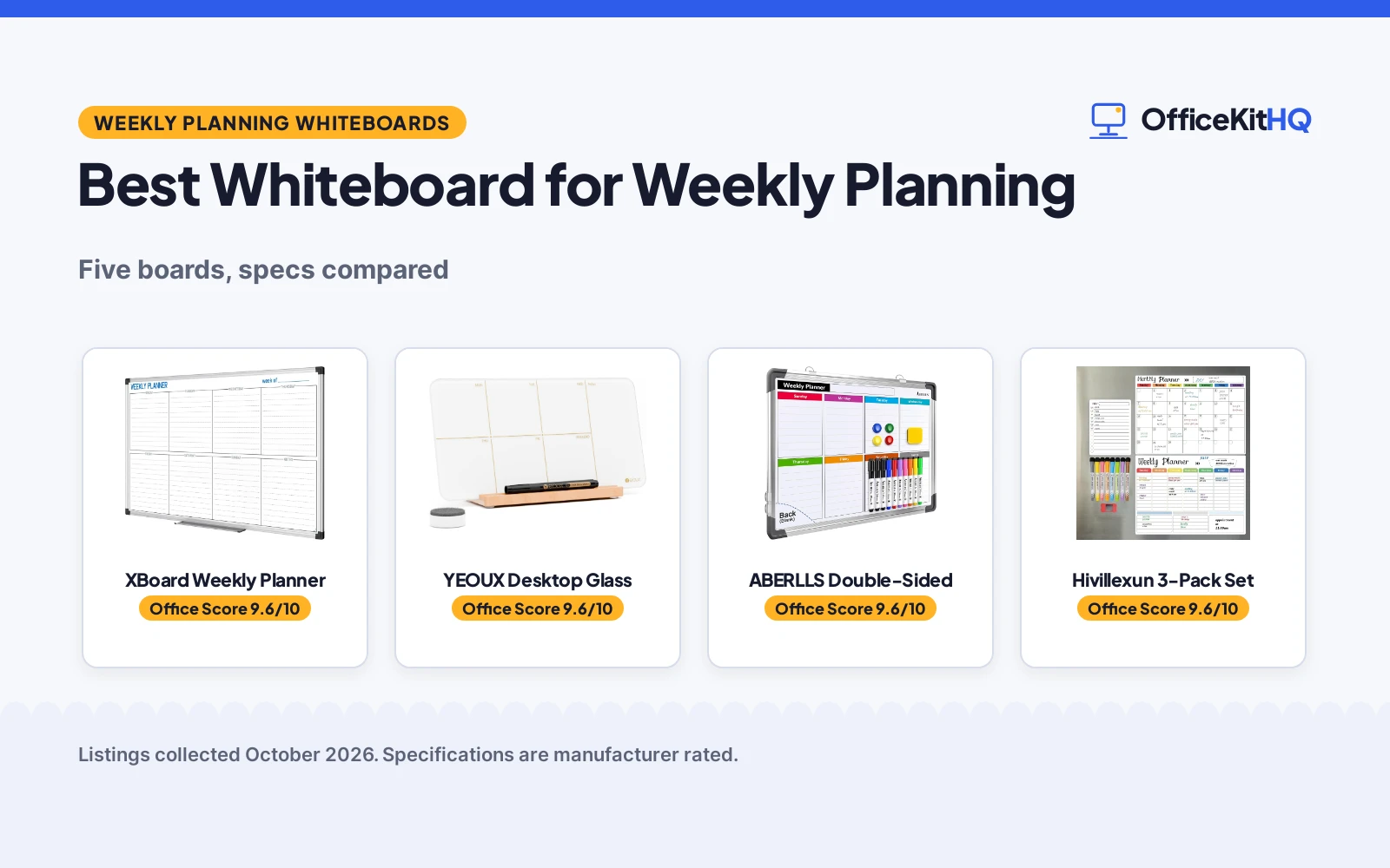 Best Whiteboard for Weekly Planning (2026): 5 Compared