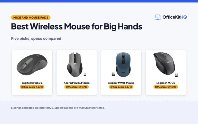 Best Wireless Mouse for Big Hands (2026): 5 Compared