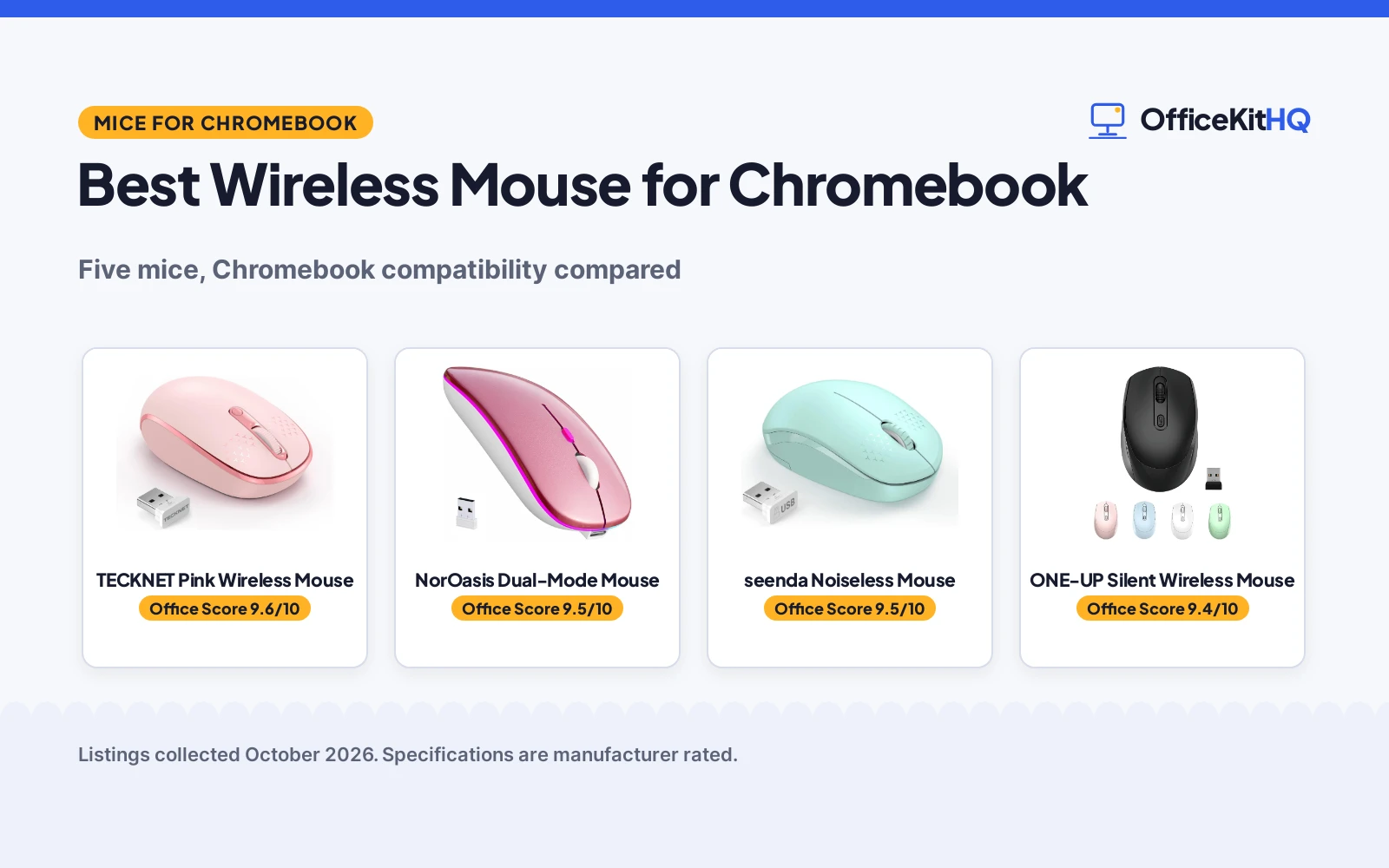 Best Wireless Mouse for Chromebook (2026): 5 Mice Compared