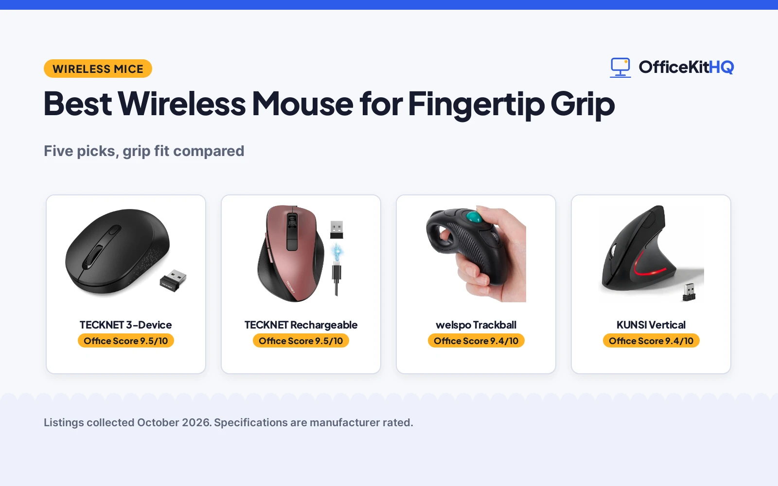 Best Wireless Mouse for Fingertip Grip (2026): 5 Picks