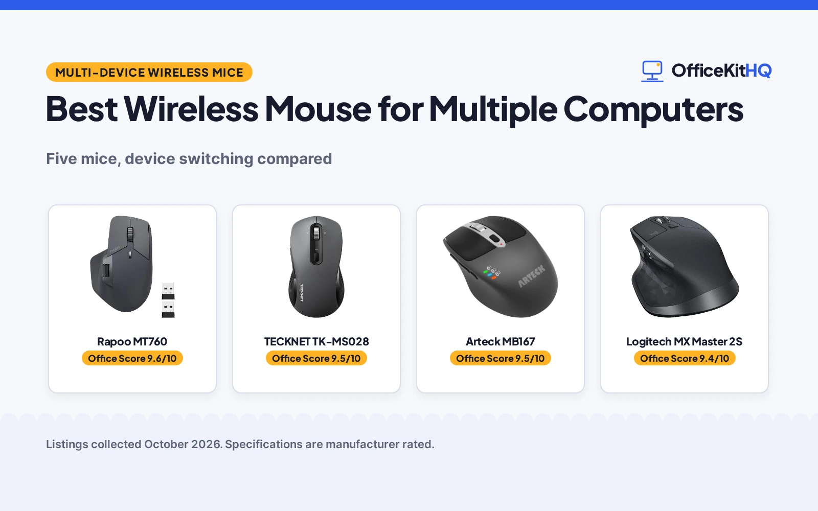 Best Wireless Mouse for Multiple Computers (2026): 5 Compared