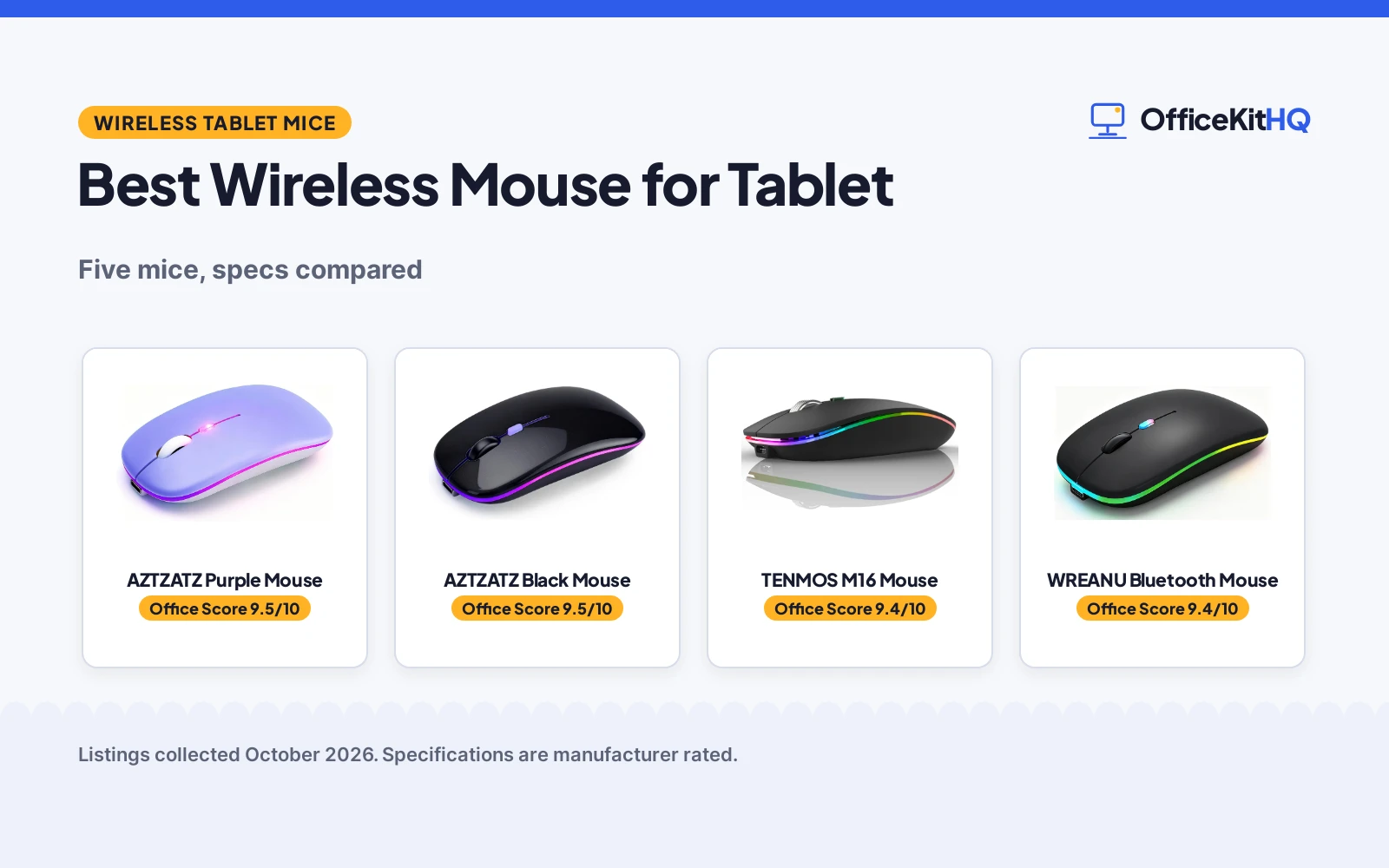 Best Wireless Mouse for Tablet (2026): 5 Mice Compared