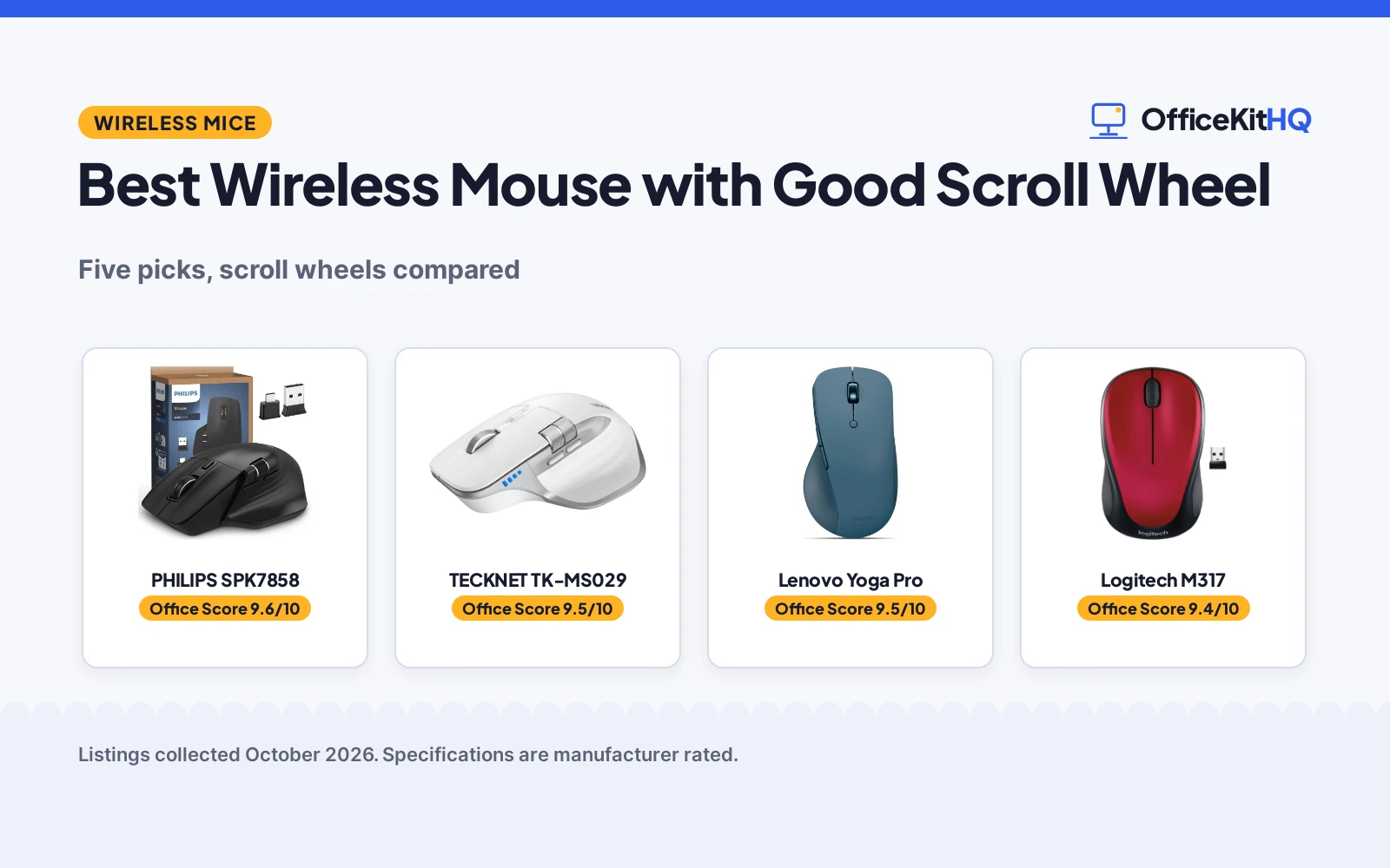 Best Wireless Mouse with Good Scroll Wheel (2026): 5 Picks