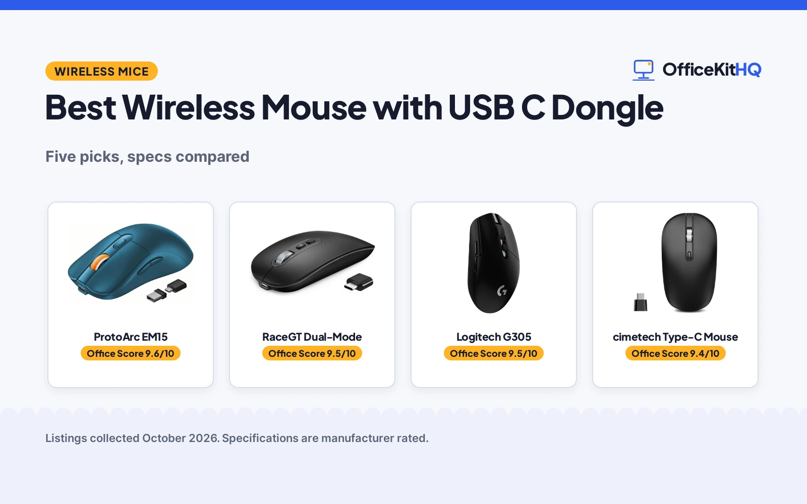 Best Wireless Mouse with USB C Dongle (2026): 5 Mice Compared