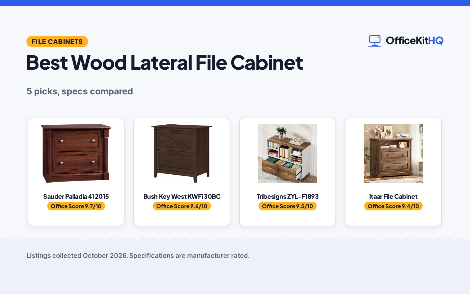 Best Wood Lateral File Cabinet (2026): 5 Picks Compared