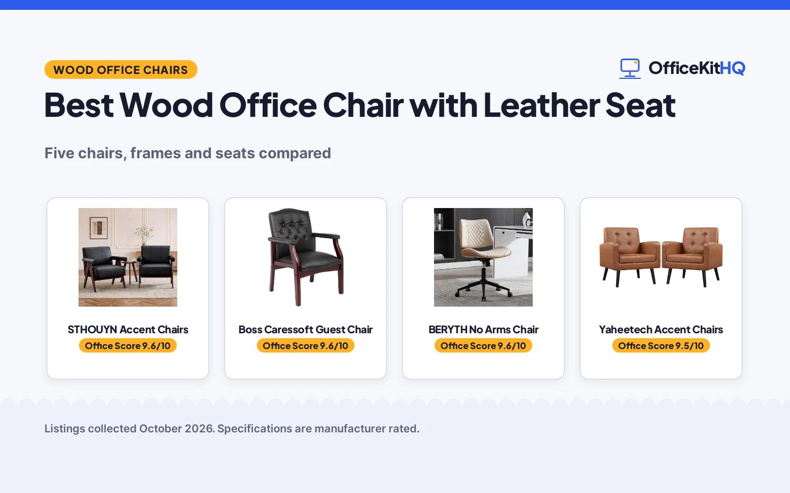 Best Wood Office Chair with Leather Seat (2026): 5 Chairs Compared