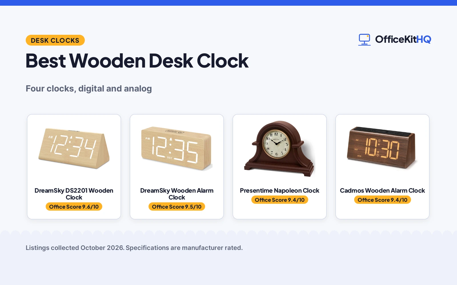 Best Wooden Desk Clock (2026): 4 Compared