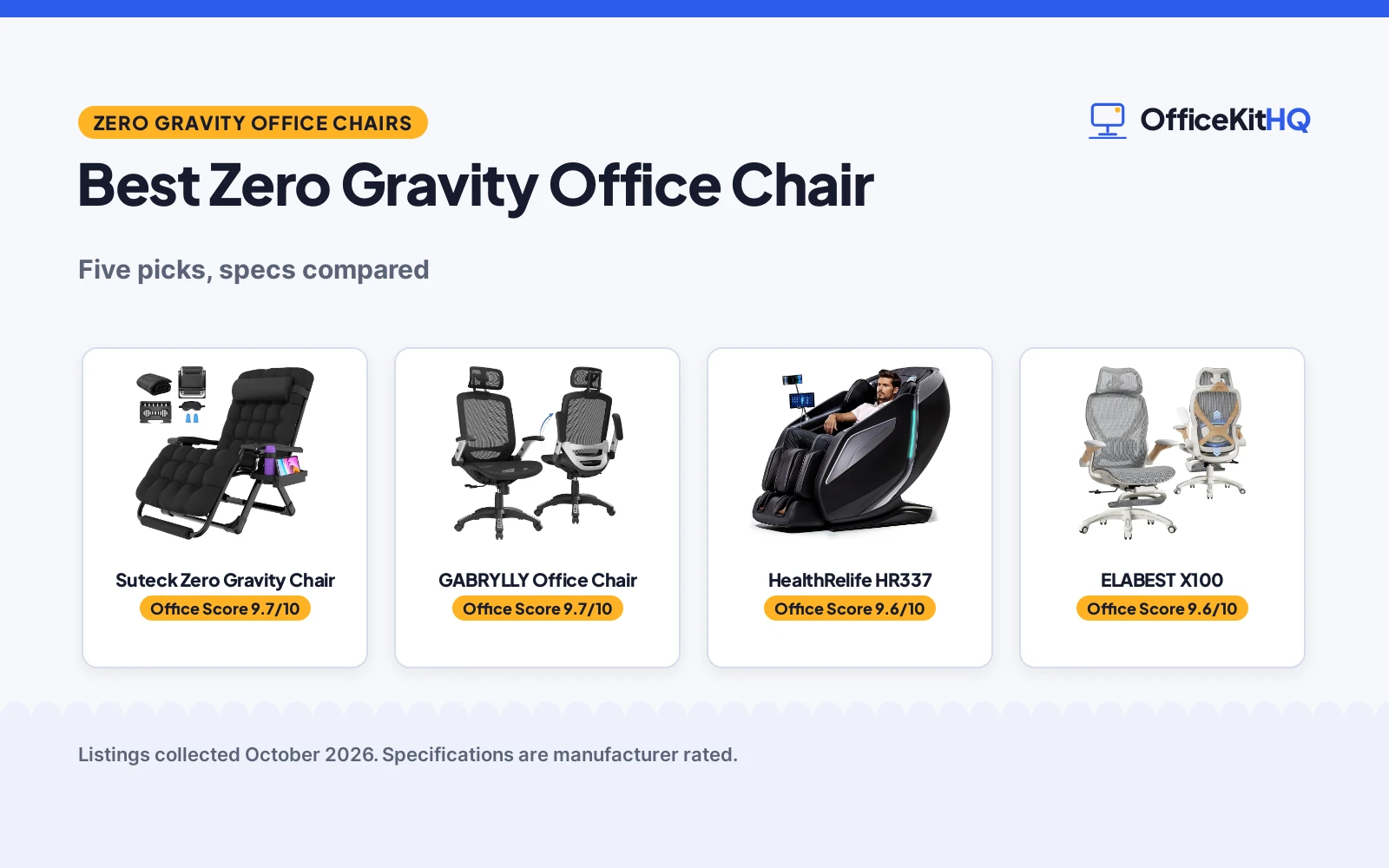 Best Zero Gravity Office Chair (2026): 5 Picks Compared