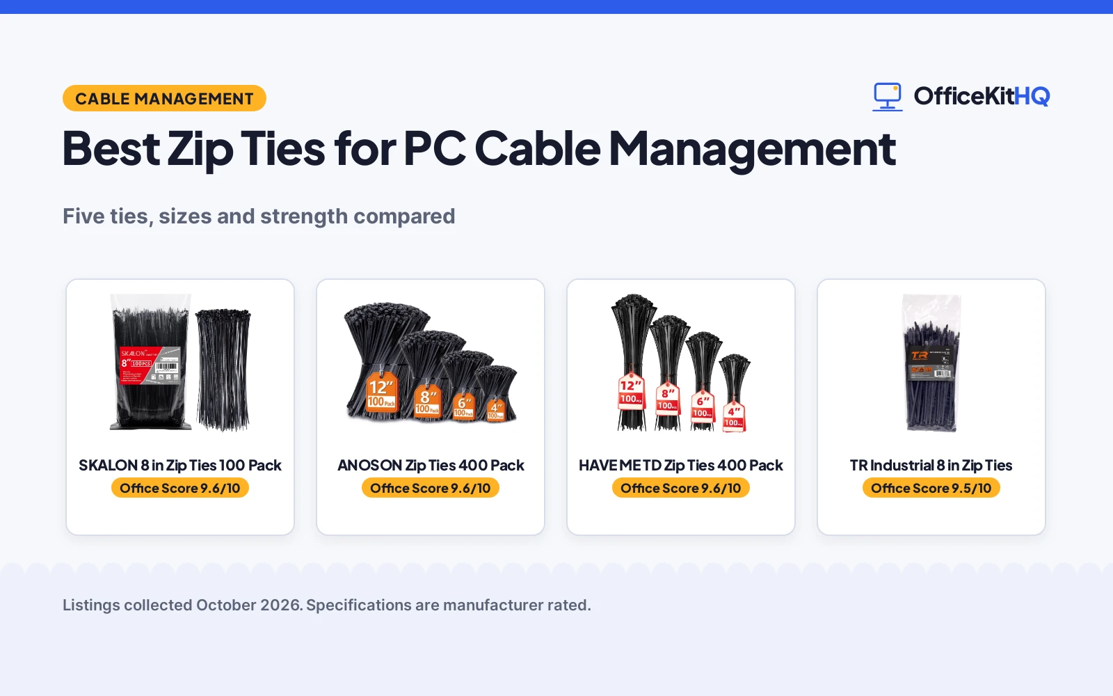 Best Zip Ties for PC Cable Management (2026): 5 Compared